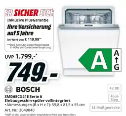 Media Markt BOSCH Einbaugeschirrspüler vollintegriert Angebot
