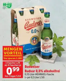 Interspar Budweiser Budvar 0,0% alkoholfrei Angebot