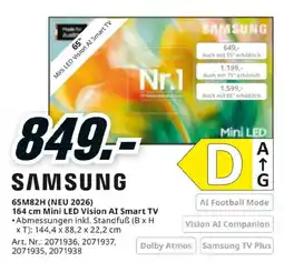 Media Markt Samsung 65M82H (NEU 2026) 164 cm Mini LED Vision AI Smart TV Angebot
