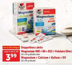 Interspar Doppelherz aktiv Magnesium 400 + B6 + B12 + Folsäure Direct Angebot