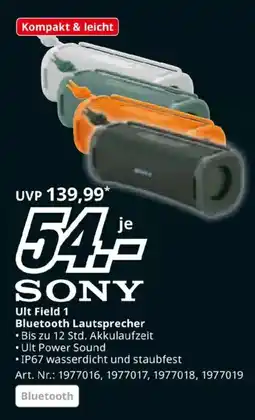 Media Markt Sony Ult Field 1 Bluetooth Lautsprecher Angebot