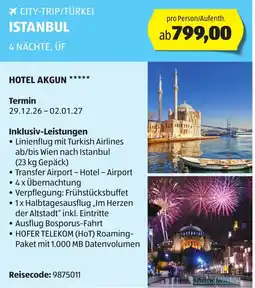 Hofer City-trip/türkei istanbul Angebot
