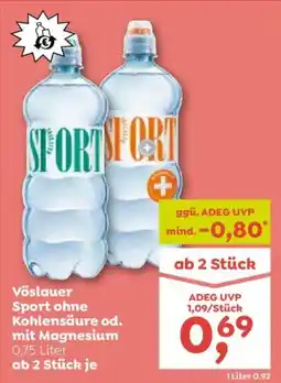 ADEG Vöslauer Sport ohne Kohlensäure od. mit Magnesium Angebot