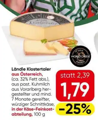 Eurospar Ländle Klostertaler Angebot
