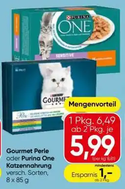 Eurospar Gourmet Perle oder Purina One Katzennahrung Angebot