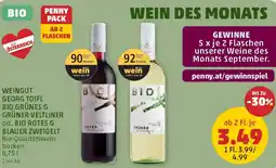 PENNY Weingut georg toifl bio grünes g grüner veltliner od. bio rotes g blauer zweigelt Angebot