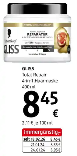 dm GLISS Total Repair 4-in-1 Haarmaske Angebot