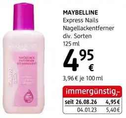 dm MAYBELLINE Express Nails Nagellackentferner Angebot