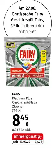 dm FAIRY Platinum Plus Geschirrspül-Tabs Angebot
