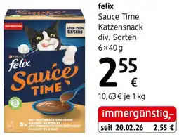 dm felix Sauce Time Katzensnack Angebot