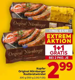 Billa Kupfer Original Nürnberger Rostbratwürstel Angebot