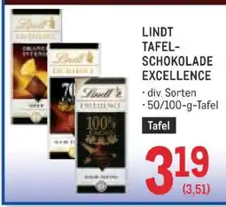 Metro LINDT TAFEL-SCHOKOLADE EXCELLENCE Angebot