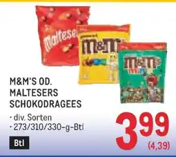 Metro M&M'S OD. MALTESERS SCHOKODRAGEES Angebot