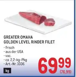 Metro Greater Omaha Golden Level Rinder Filet Angebot