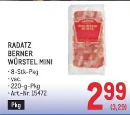 Metro RADATZ BERNER WÜRSTEL MINI Angebot