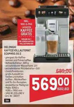 Metro DELONGHI KAFFEEVOLLAUTOMAT ECAM450.55.S Angebot