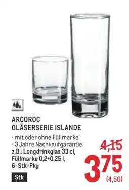 Metro ARCOROC GLÄSERSERIE ISLANDE Angebot