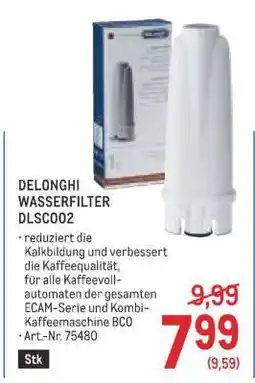 Metro DELONGHI WASSERFILTER DLSC002 Angebot