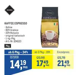 Metro Kaffee Espresso Angebot