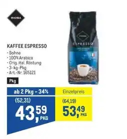 Metro Kaffee Espresso Angebot