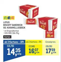 Metro LOTUS BISCOFF SANDWICH OD. KARAMELLGEBÄCK Angebot