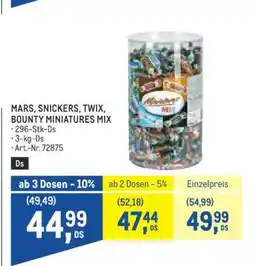 Metro MARS, SNICKERS, TWIX, BOUNTY MINIATURES MIX Angebot