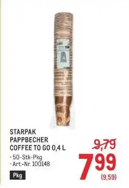 Metro STARPAK PAPPBECHER COFFEE TO GO 0,4 L Angebot