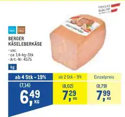 Metro BERGER KÄSELEBERKÄSE Angebot
