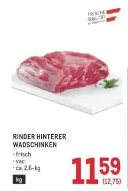 Metro Rinder hinterer Wadschinken Angebot