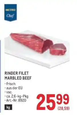 Metro Rinder Filet Angebot