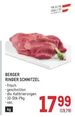 Metro Berger Rinder Schnitzel Angebot
