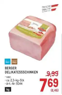 Metro BERGER DELIKATESSCHINKEN Angebot