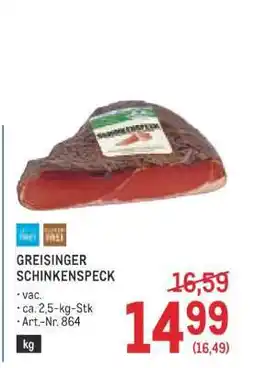 Metro Greisinger Schinkenspeck Angebot