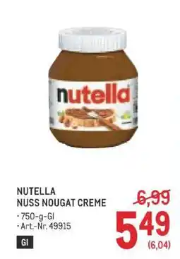 Metro Nutella Angebot