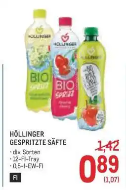 Metro HÖLLINGER GESPRITZTE SÄFTE Angebot