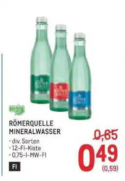 Metro Roemerquelle Mineralwasser Angebot