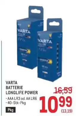 Metro VARTA BATTERIE LONGLIFE POWER Angebot