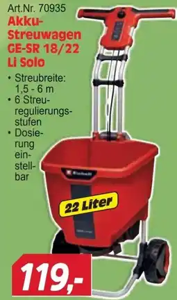 Zgonc Akku-Streuwagen GE-SR 18/22 Li Solo Angebot