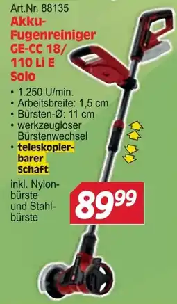 Zgonc Akku-Fugenreiniger GE-CC 18/110 Li E Solo Angebot