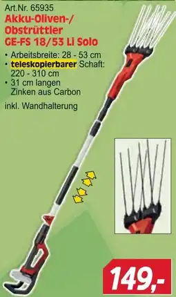 Zgonc Akku-Oliven-/Obstrüttler CE-FS 18/53 Li Solo Angebot