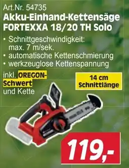 Zgonc Akku-Einhand-Kettensäge FORTEXXA 18/20 TH Solo Angebot