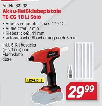 Zgonc Akku-Heißklebepistole TE-CG 18 Li Solo Angebot
