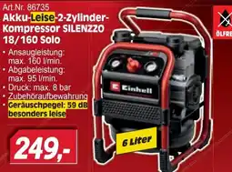 Zgonc Akku-Leise-2-Zylinder-Kompressor SILENZZO 18/160 Solo Angebot