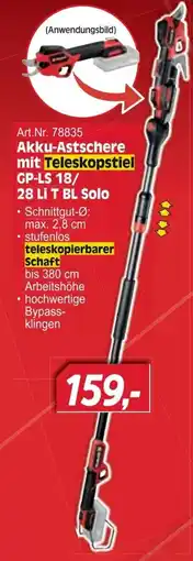 Zgonc Akku-Astscher mit Teleskopstiel GP-LS 18/28 Li T BL Solo Angebot