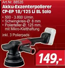 Zgonc Akku-Exzenterpolierer CP-EP 18/125 Li BL Solo Angebot
