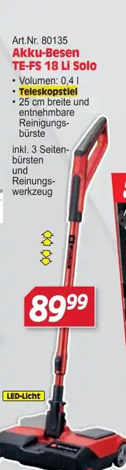 Zgonc Akku-Besen TE-FS 18 Li Solo Angebot