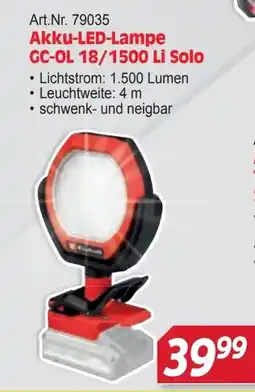 Zgonc Akku-LED-Lampe GC-OL 18/1500 Li Solo Angebot