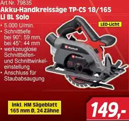 Zgonc Akku-Handkreissäge TP-CS 18/165 Li BL Solo Angebot