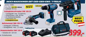 Bosch Akku-maschinen-set gsb+gbh+gws/7-teilig