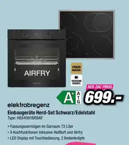 Red Zac elektrabregenz Einbaugeräte Herd-Set Schwarz/Edelstahl Angebot